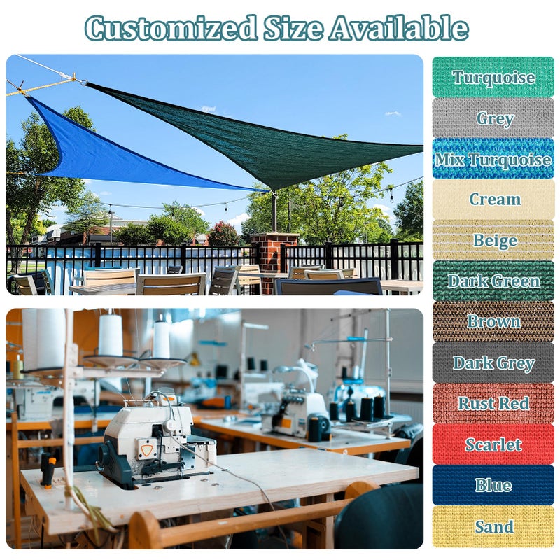 Shade&Beyond 10'x13' Sun Shade Sails Curved Canopy Rectangular Sand 185GSM Shade Sail Permeable for Patio Deck Yard Backyard, (We Make Custom Size) - Image 2